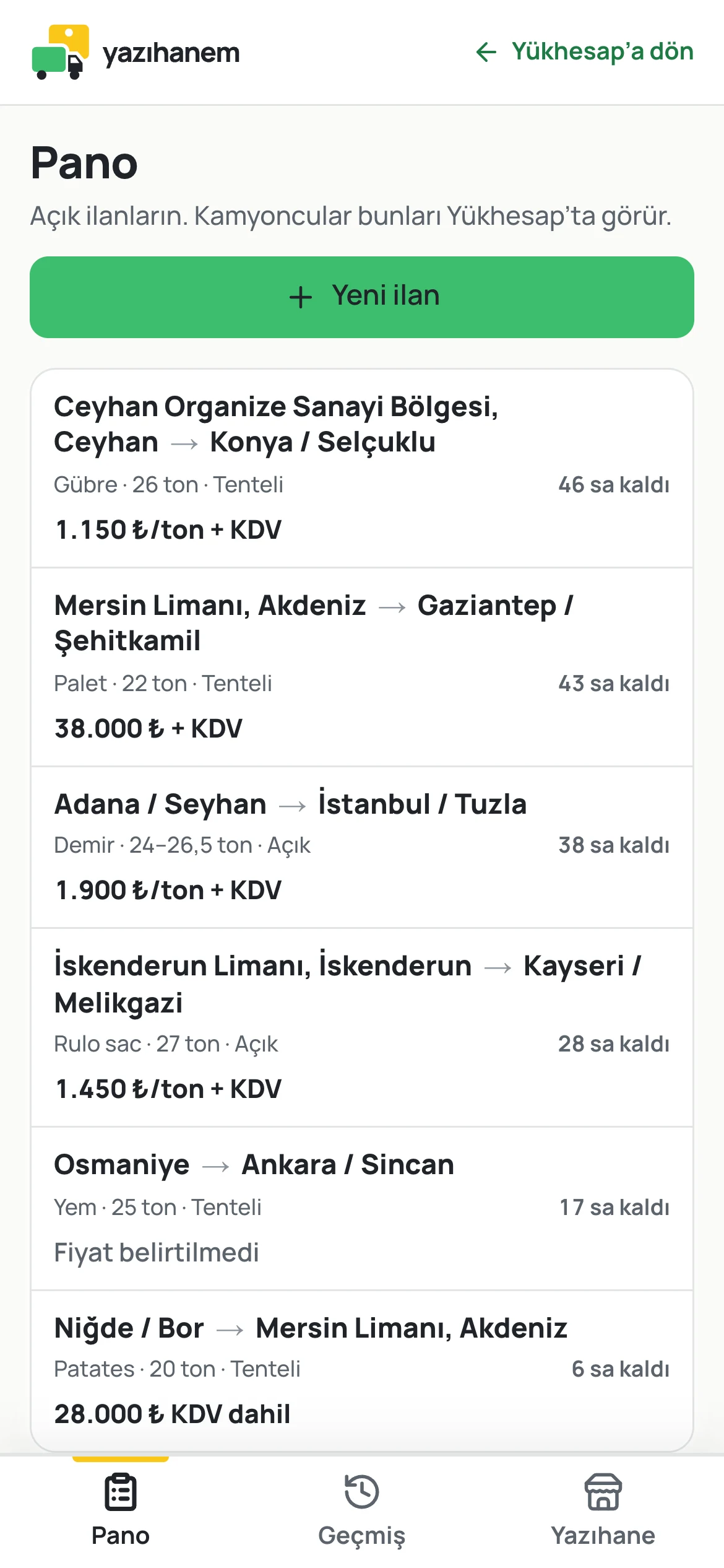 Aynı pano telefonda.